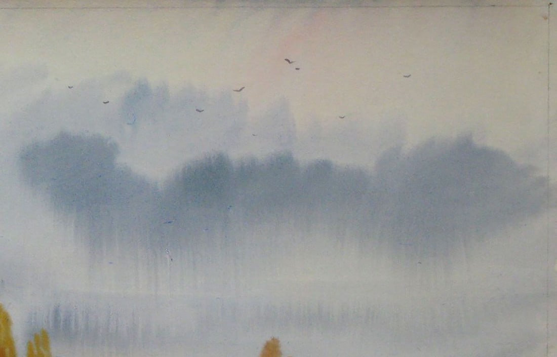 Watercolor painting Rainy weather Kalebets Valery - 3