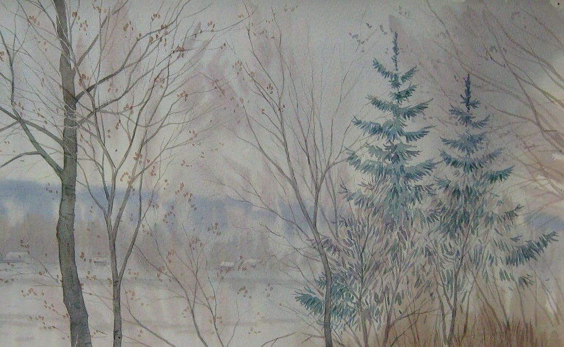 Watercolor painting Snow Kalebets Valery - 3