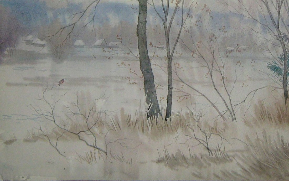 Watercolor painting Snow Kalebets Valery - 4