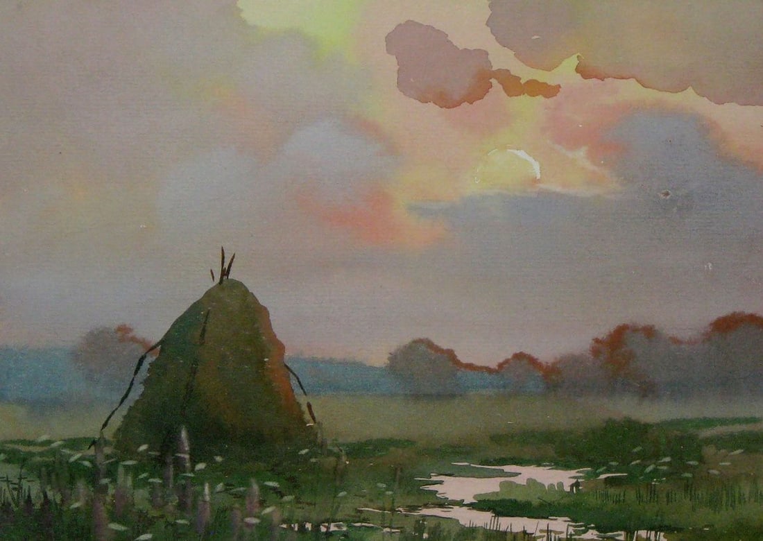 Watercolor painting The sun goes down Kalebets Valery: Title: Watercolor painting The sun goes down Kalebets Valery Description: NoSav 176 *** ABOUT THIS PAINTING *** * TITLE: "The sun goes down" * ARTISTS: Kalebets Valery * SIZE: 18x25 cm/'7.08x9.84 inch