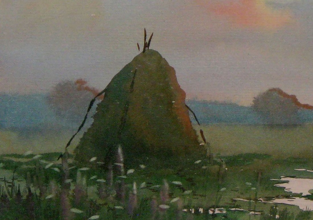 Watercolor painting The sun goes down Kalebets Valery - 4