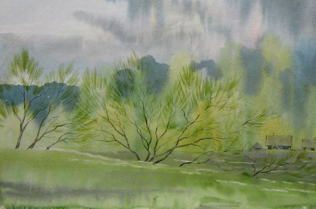 Watercolor painting After a thunderstorm Kalebets Valery - 4