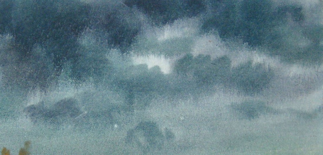 Watercolor painting Bad weather day Kalebets Valery - 2