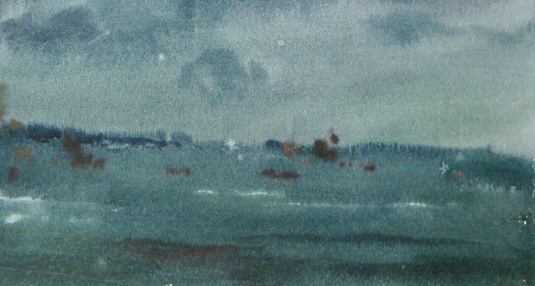 Watercolor painting Bad weather day Kalebets Valery - 5