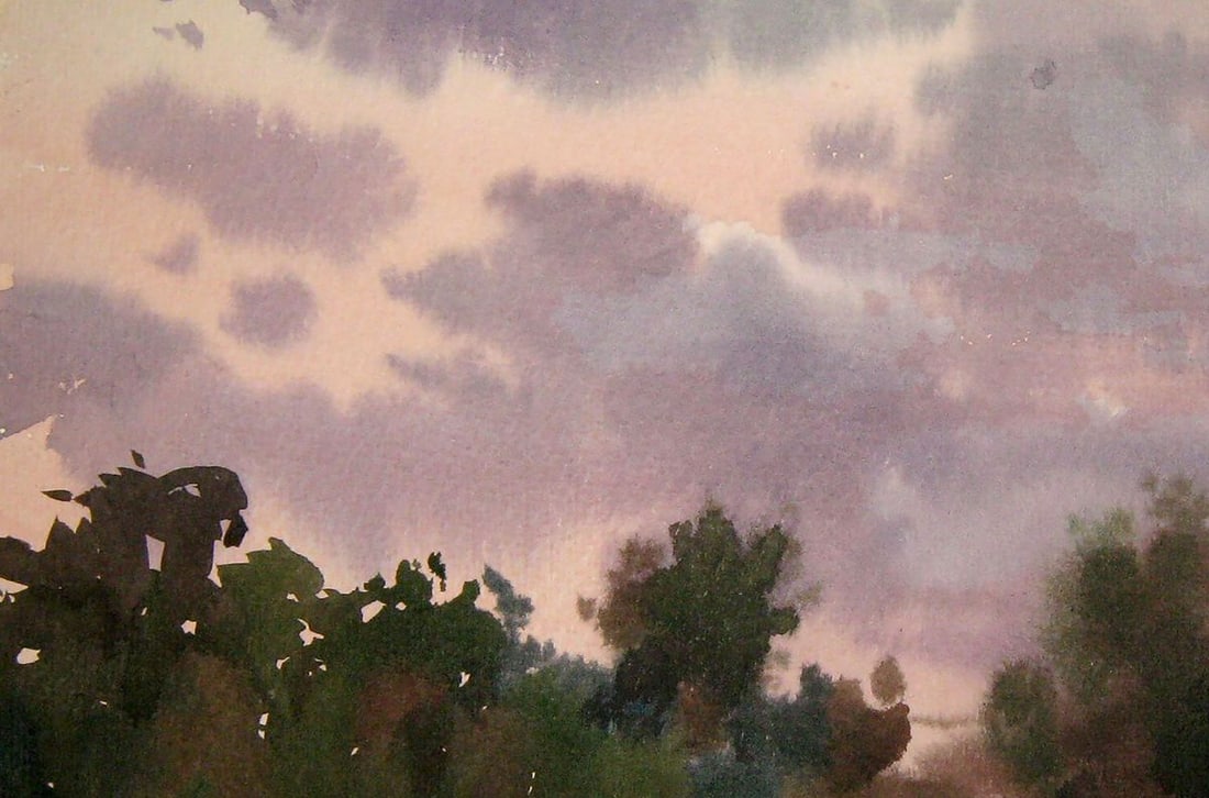 Watercolor painting Evening sketch Kalebets Valery - 2
