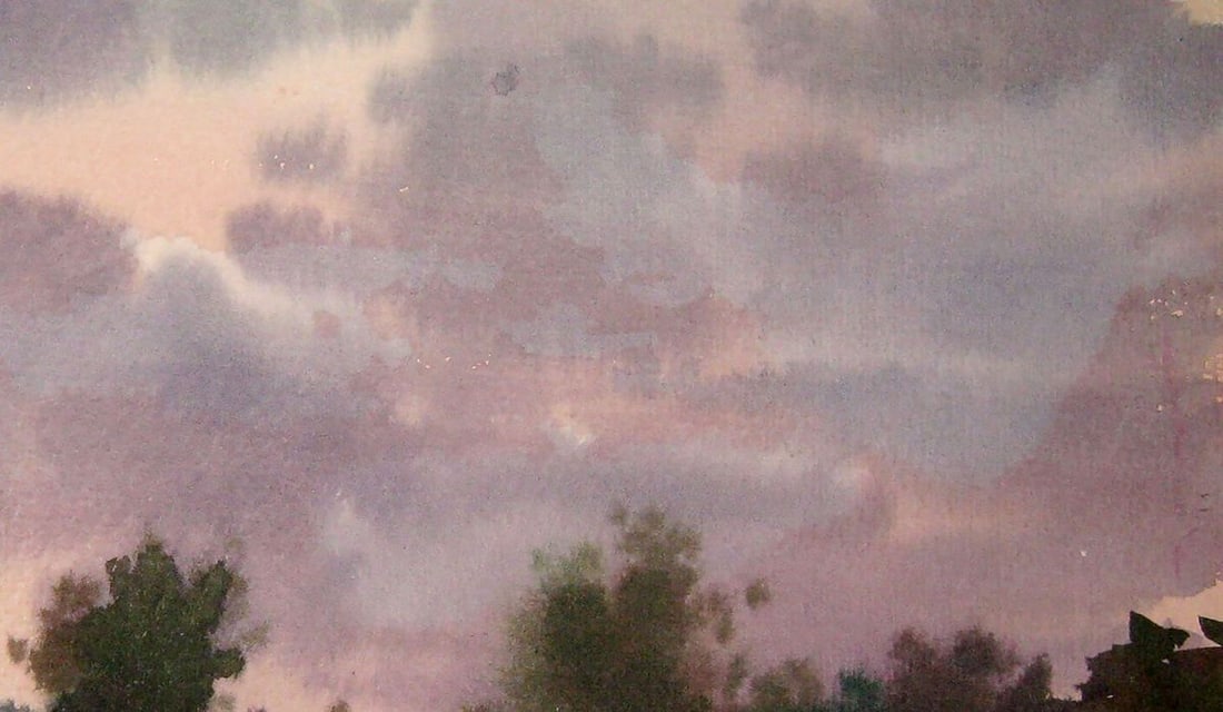 Watercolor painting Evening sketch Kalebets Valery - 3