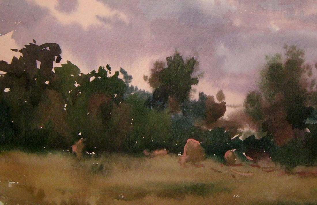 Watercolor painting Evening sketch Kalebets Valery - 4