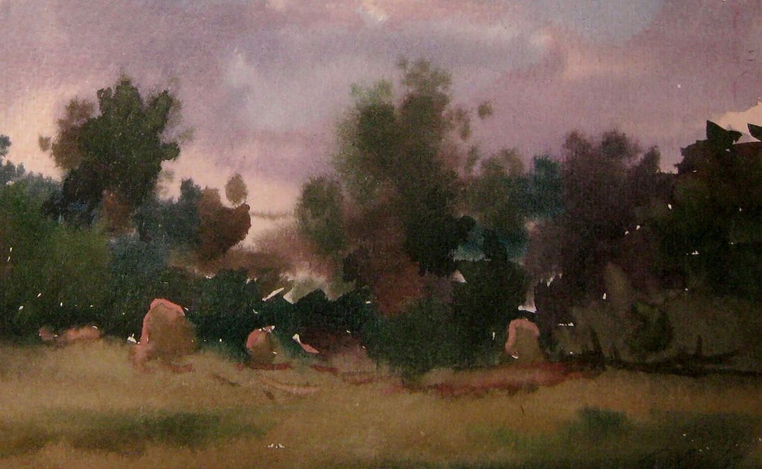 Watercolor painting Evening sketch Kalebets Valery - 5