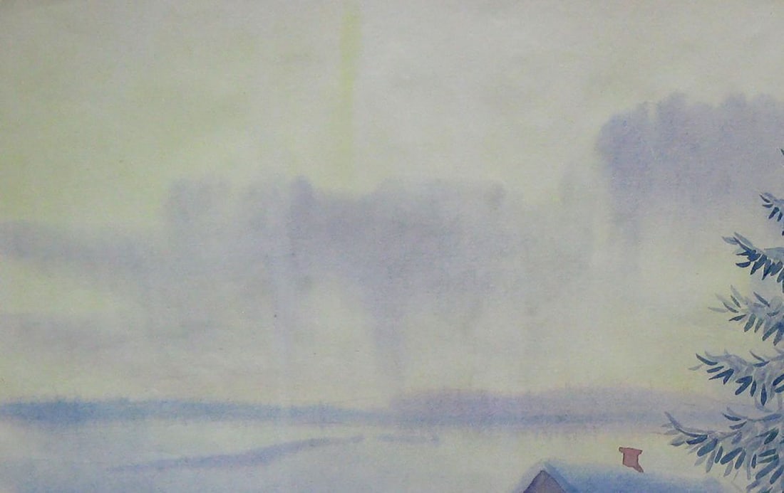 Watercolor painting January morning Kalebets Valery - 2
