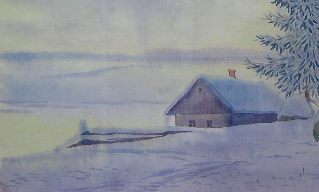 Watercolor painting January morning Kalebets Valery - 4