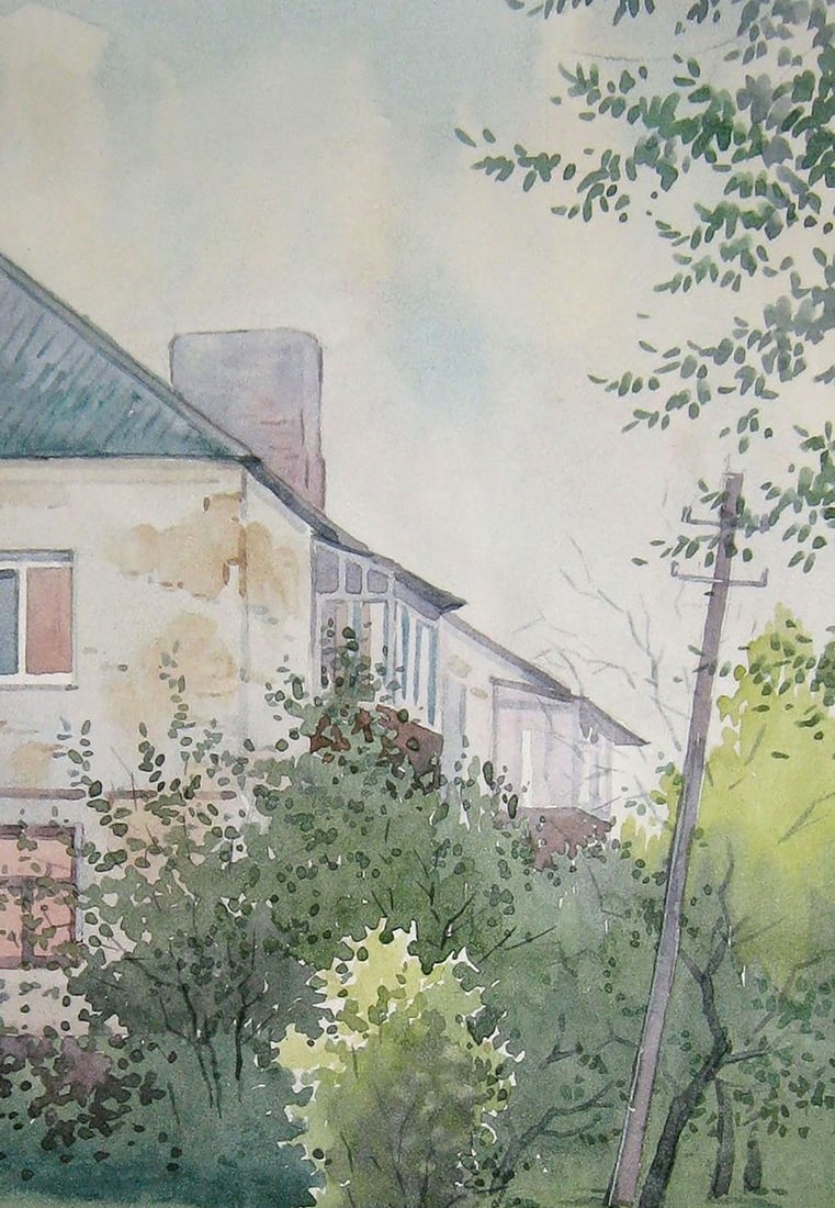 Watercolor painting July. Etude Kalebets Valery - 3