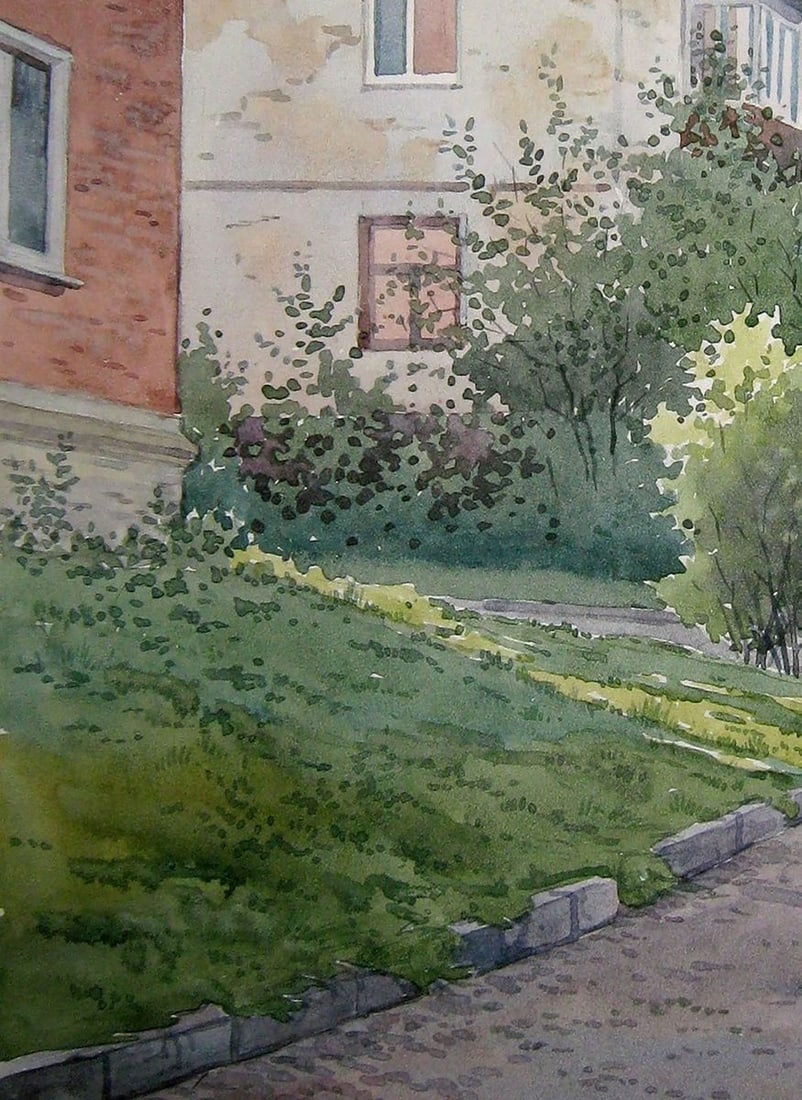 Watercolor painting July. Etude Kalebets Valery - 4