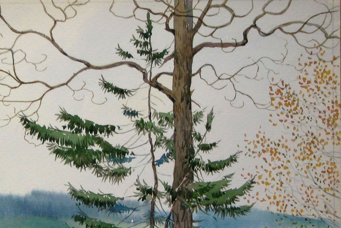 Watercolor painting By the river Kalebets Valery - 3