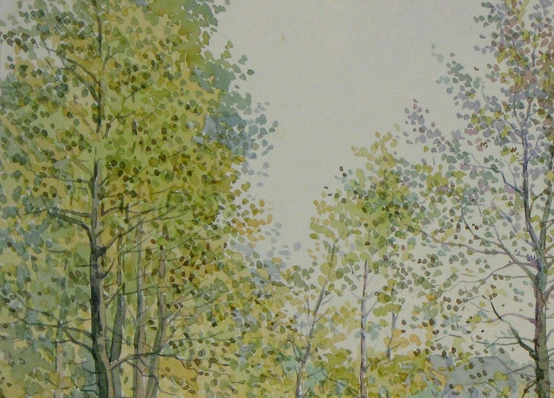 Watercolor painting October warm days Kalebets Valery - 2