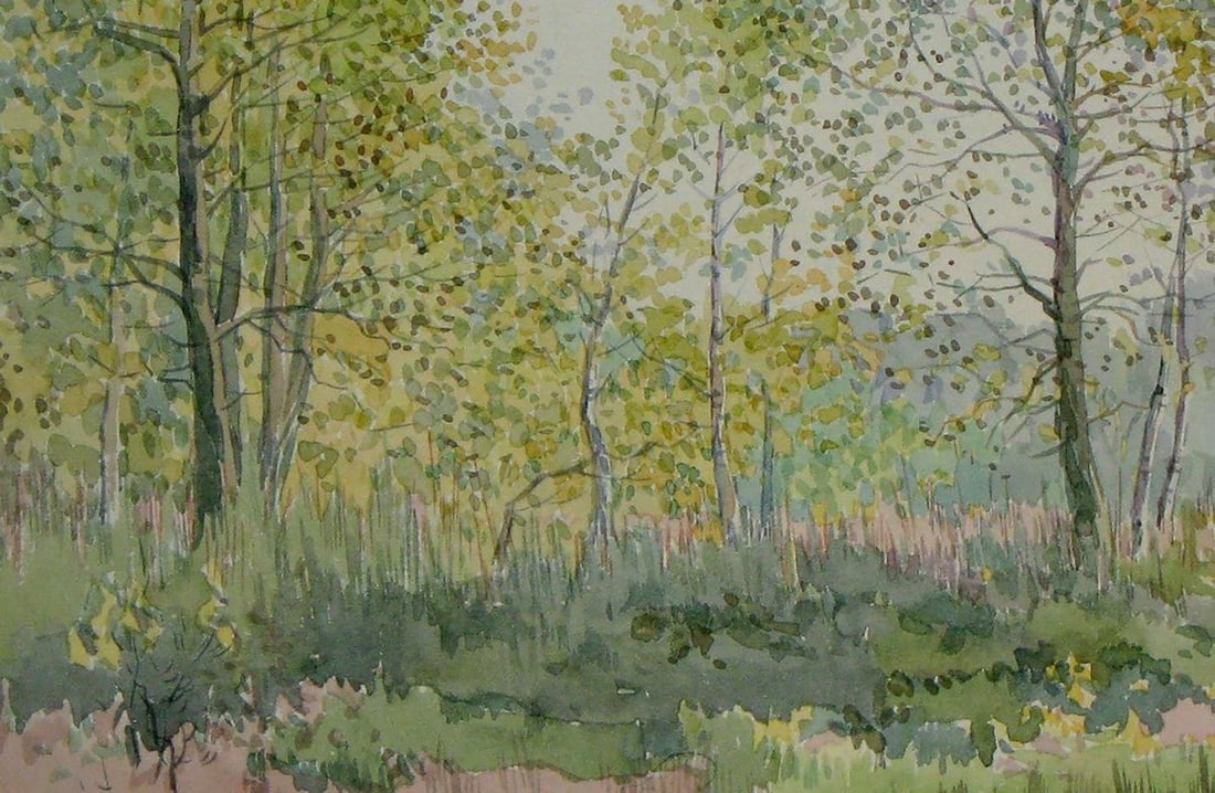 Watercolor painting October warm days Kalebets Valery - 4