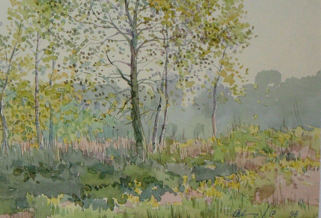 Watercolor painting October warm days Kalebets Valery - 5