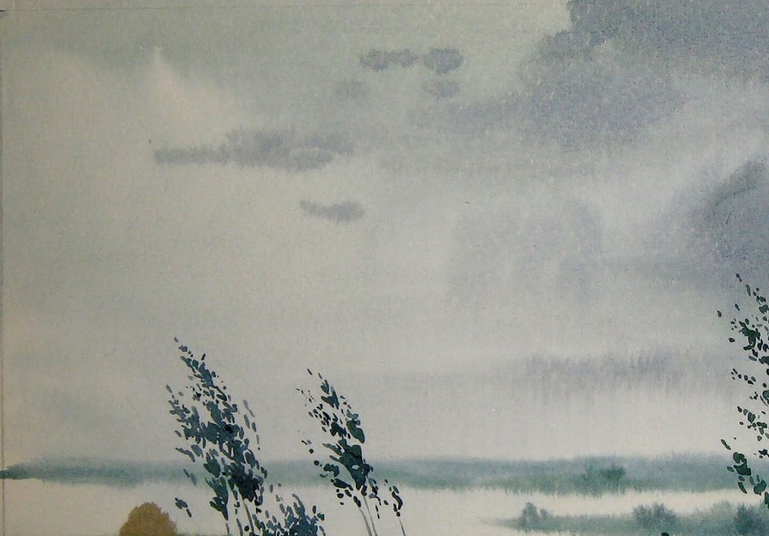 Watercolor painting Cold august Kalebets Valery - 2