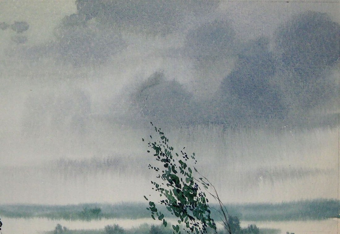 Watercolor painting Cold august Kalebets Valery - 3
