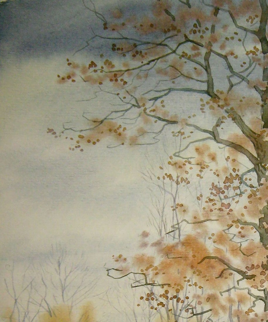 Watercolor painting Oak Kalebets Valery - 2