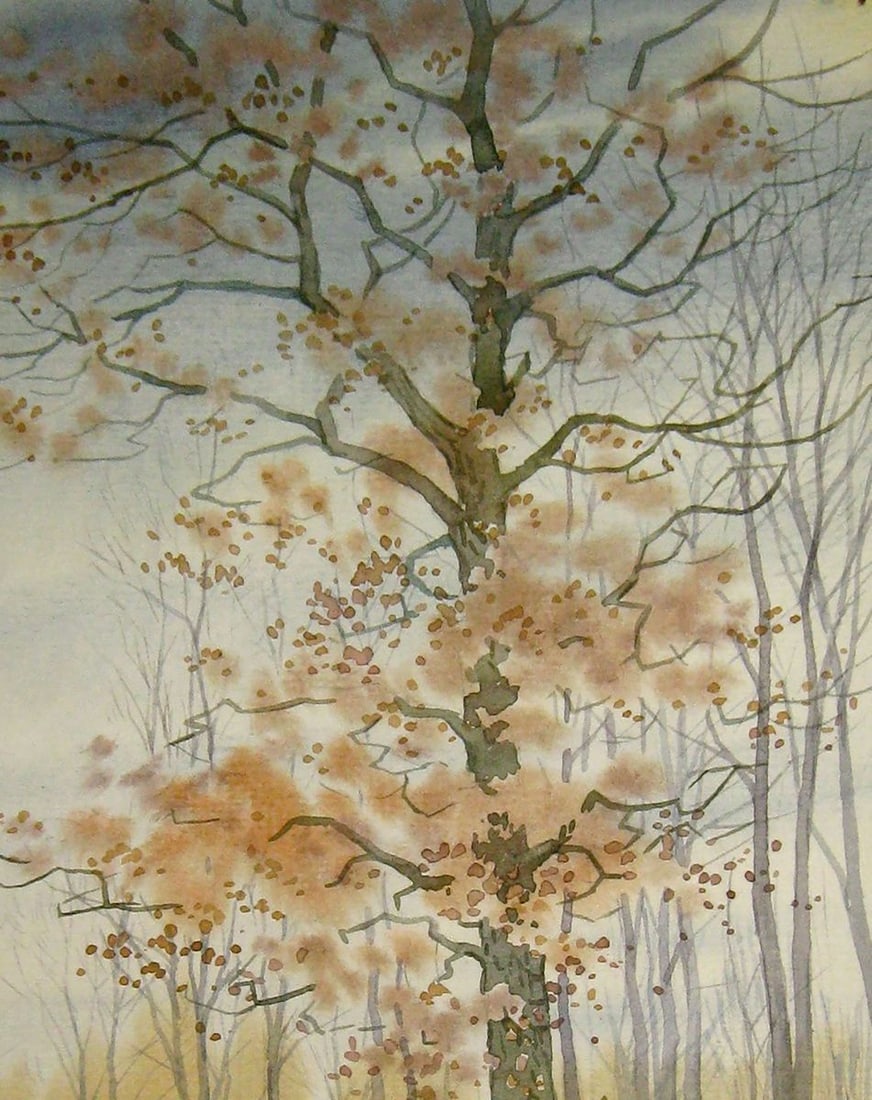 Watercolor painting Oak Kalebets Valery - 3