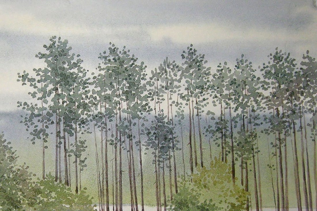 Watercolor painting Forest halt Kalebets Valery - 3