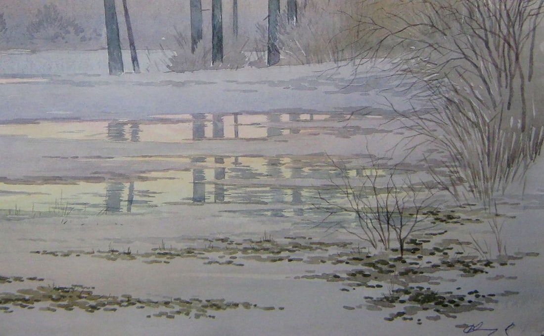Watercolor painting It's warmer Kalebets Valery - 5