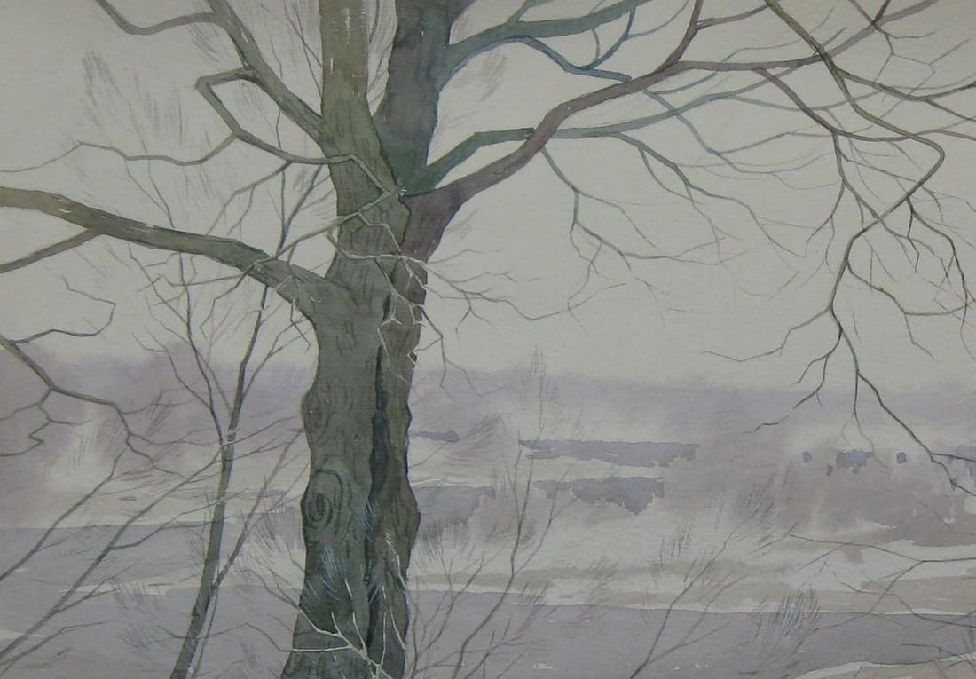 Watercolor painting Spring is coming Kalebets Valery - 2