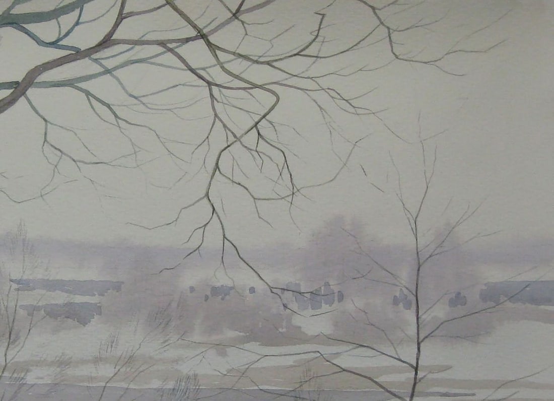 Watercolor painting Spring is coming Kalebets Valery - 3