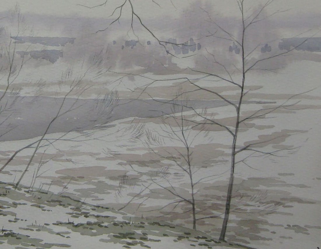 Watercolor painting Spring is coming Kalebets Valery - 5