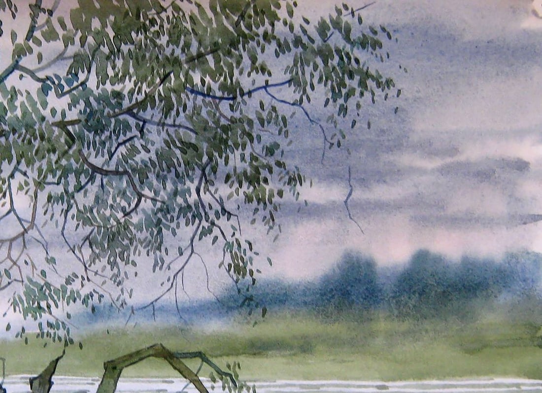 Watercolor painting Old tree Kalebets Valery - 3