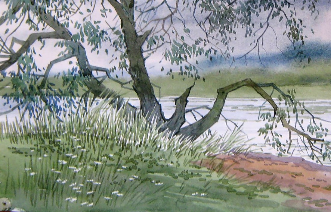 Watercolor painting Old tree Kalebets Valery - 4