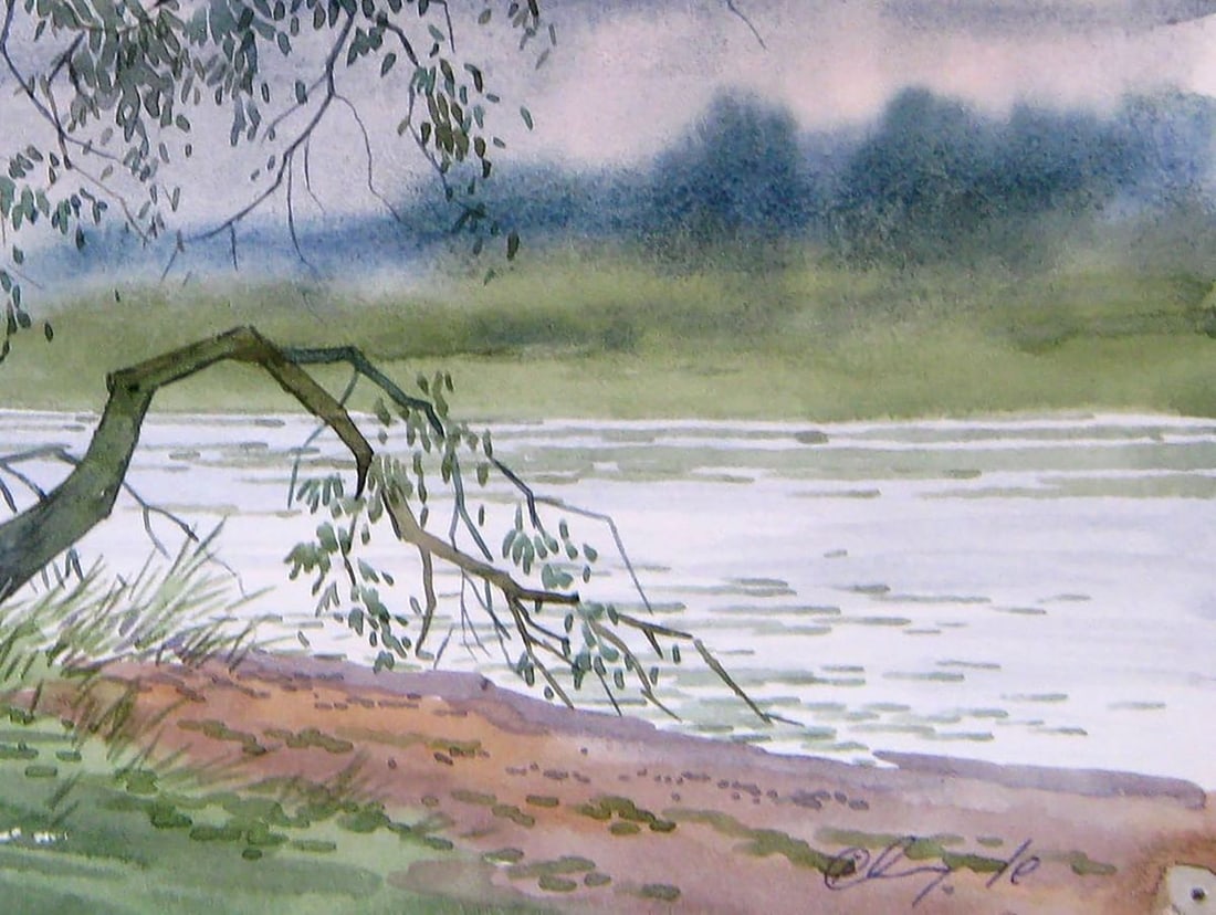 Watercolor painting Old tree Kalebets Valery - 5