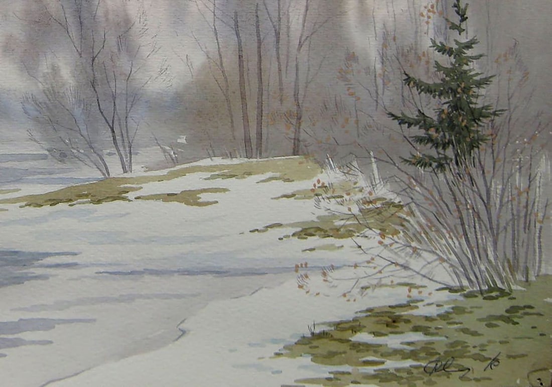 Watercolor painting Pre-spring Kalebets Valery - 5