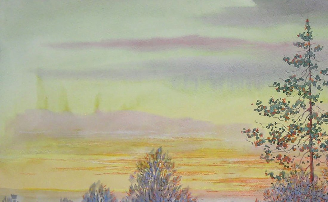 Watercolor painting March days Kalebets Valery - 2