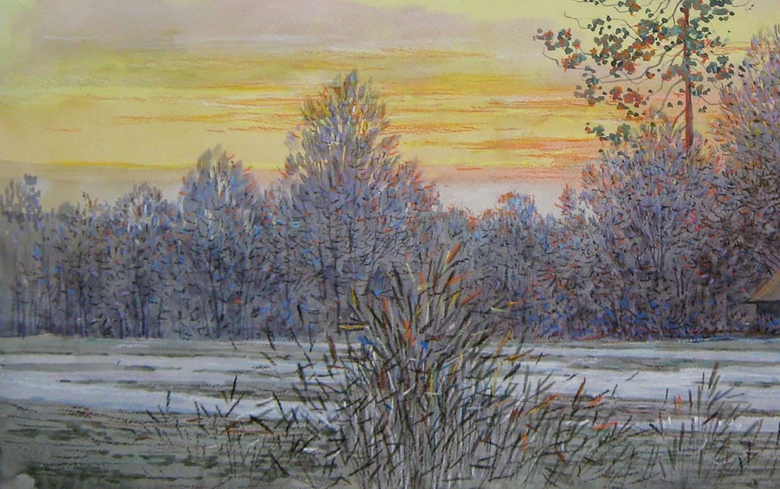 Watercolor painting March days Kalebets Valery - 4