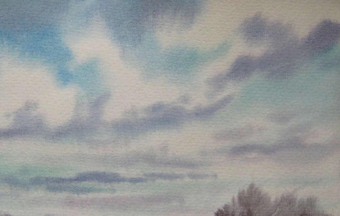 Watercolor painting Winter days Kalebets Valery - 3