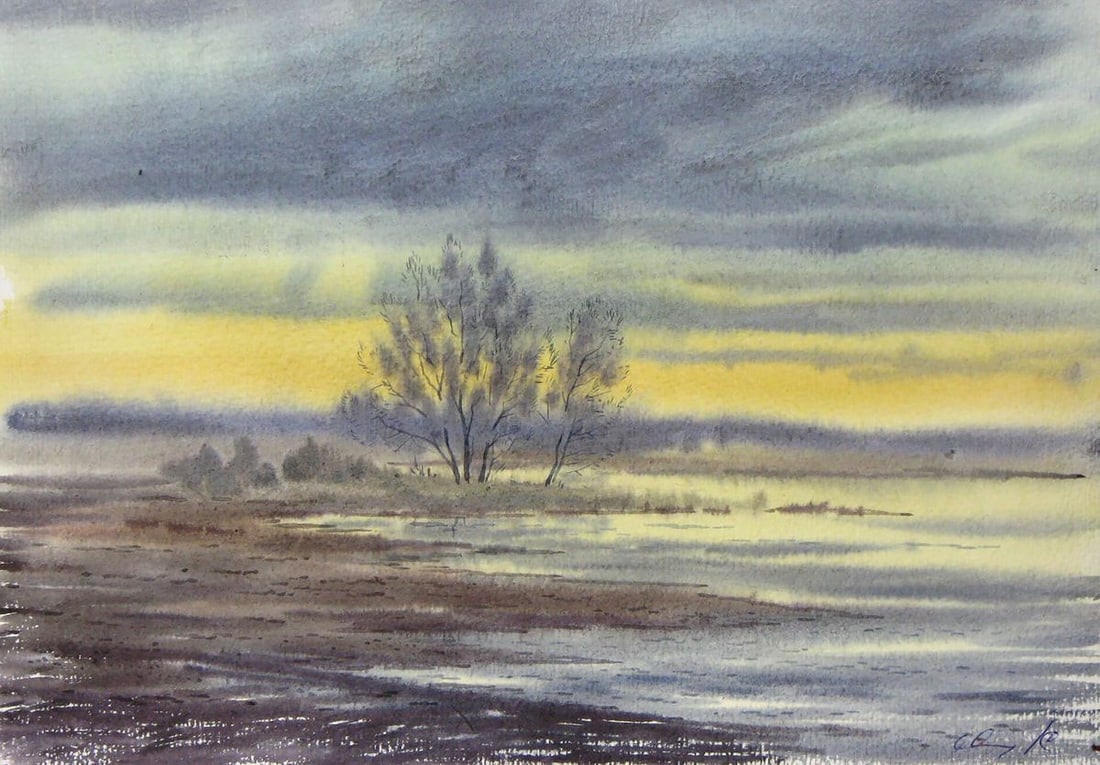 Watercolor painting Daylight Kalebets Valery (1 of 5)
