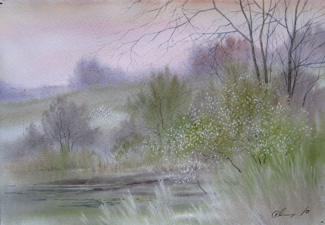 Watercolor painting Spring Kalebets Valery (1 of 5)