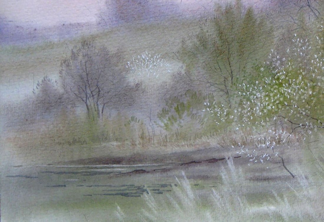 Watercolor painting Spring Kalebets Valery - 4