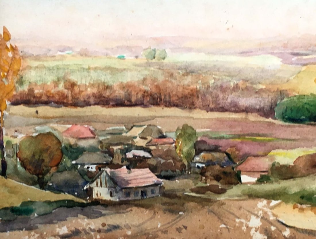 Watercolor painting Road to the village Tsyupka Ivan Kirillovich - 4