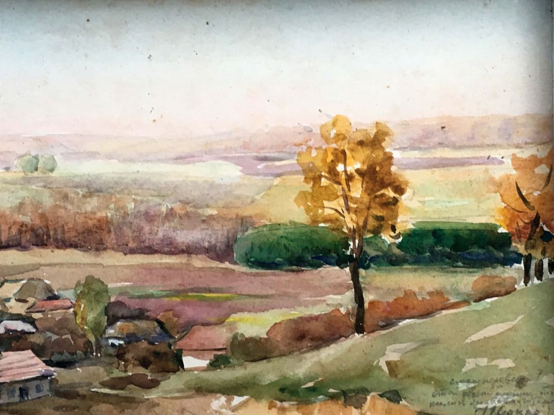Watercolor painting Road to the village Tsyupka Ivan Kirillovich - 7