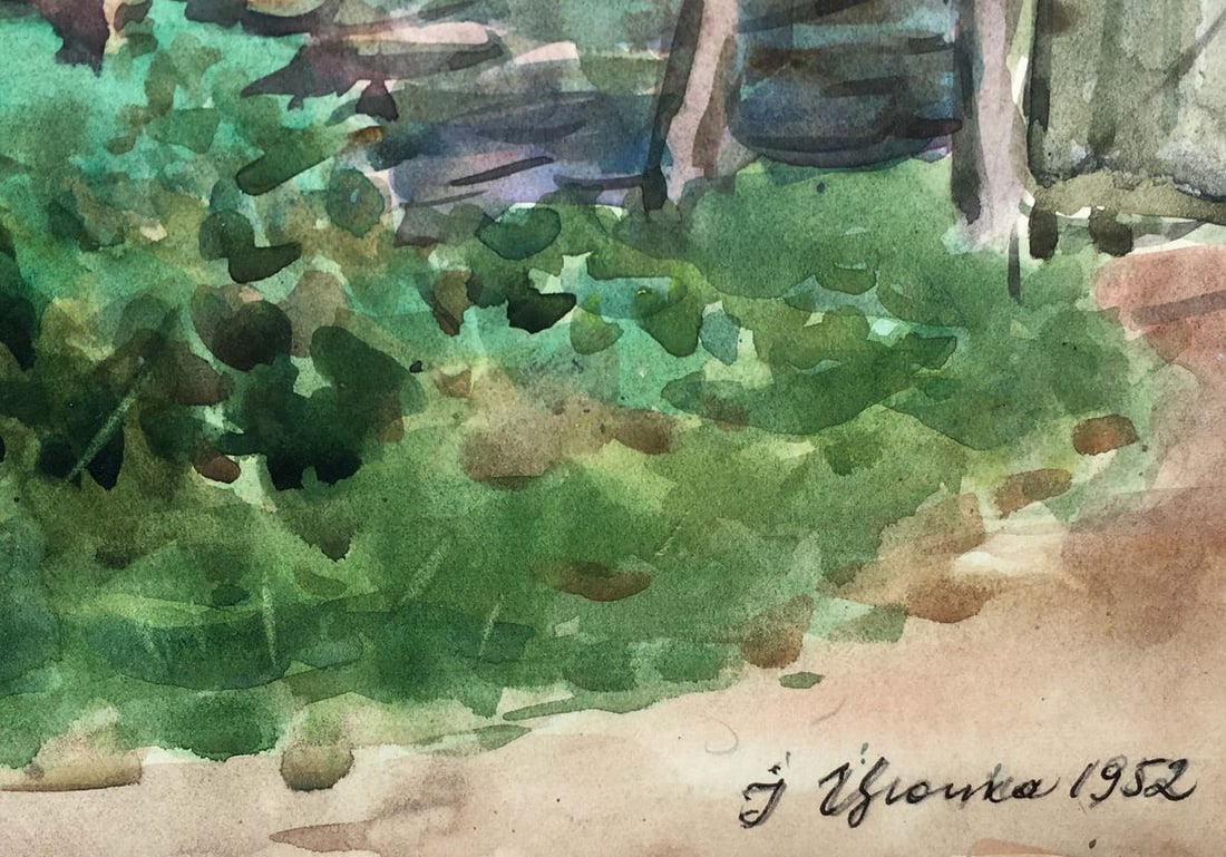Watercolor painting Courtyard landscape Tsyupka Ivan Kirillovich - 3