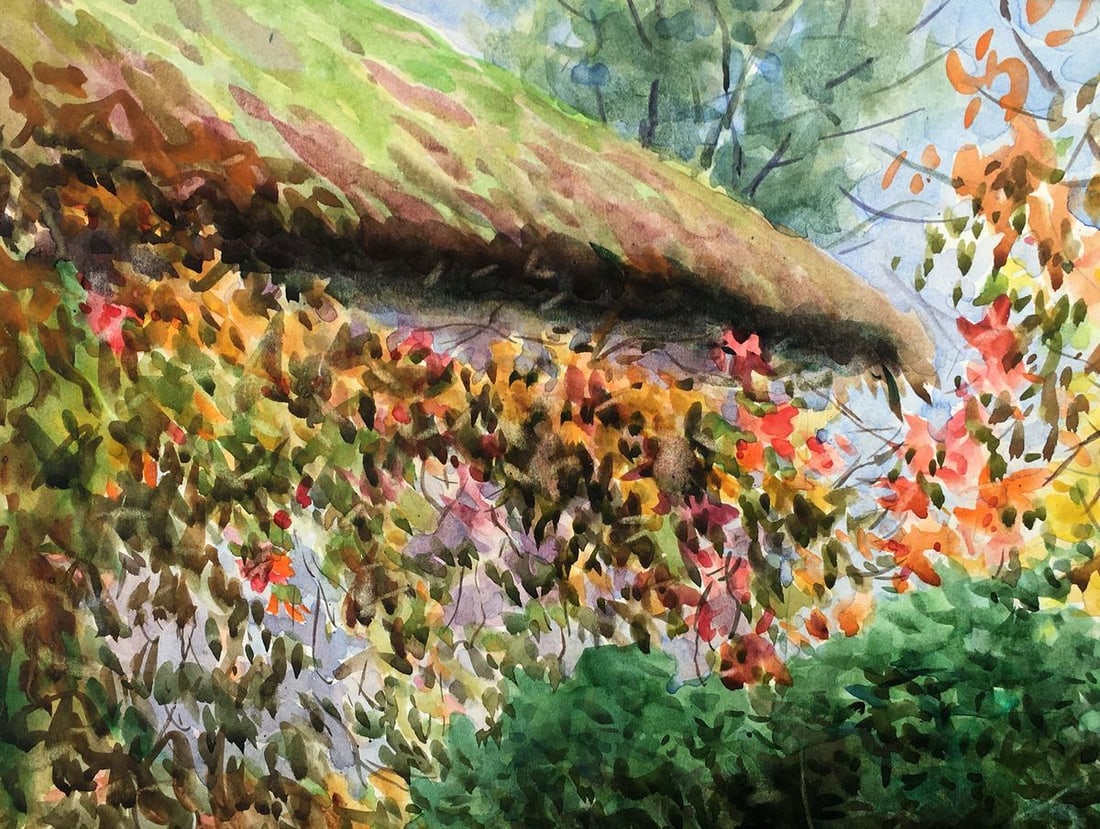 Watercolor painting Courtyard landscape Tsyupka Ivan Kirillovich - 4