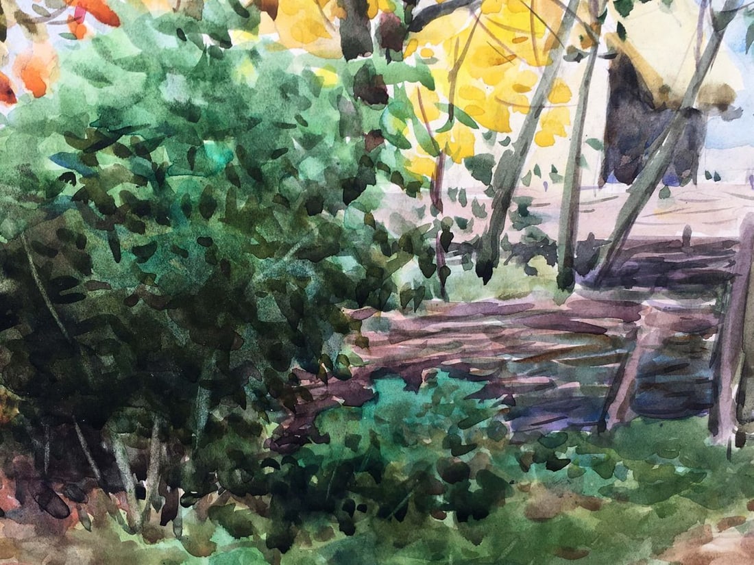 Watercolor painting Courtyard landscape Tsyupka Ivan Kirillovich - 8