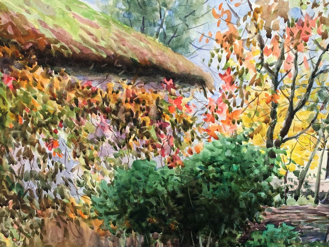 Watercolor painting Courtyard landscape Tsyupka Ivan Kirillovich - 9