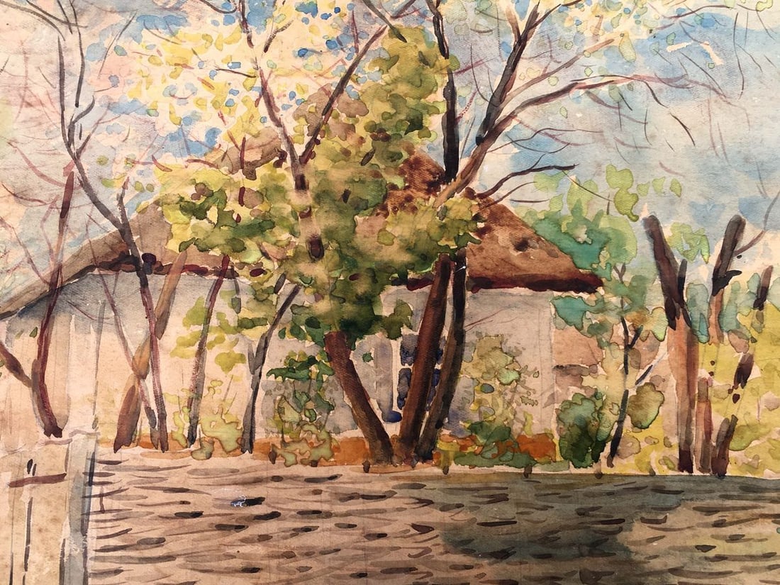 Watercolor painting Native home Tsyupka Ivan Kirillovich - 4