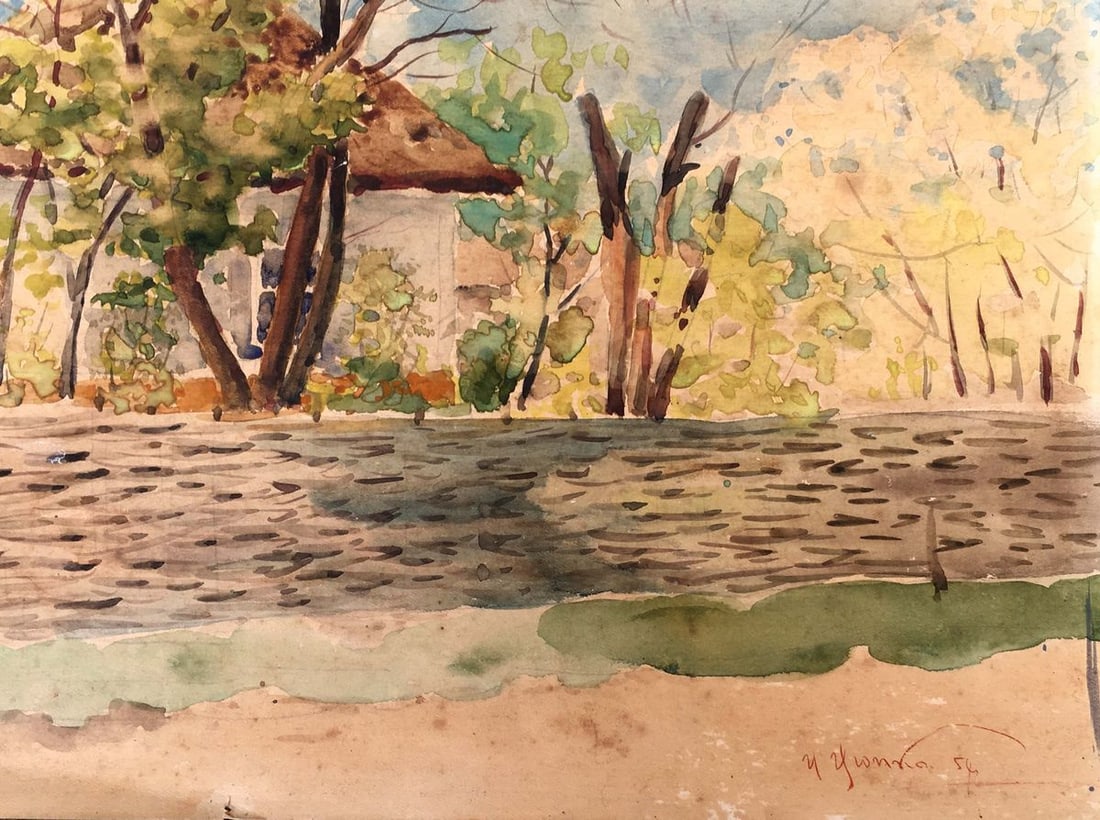 Watercolor painting Native home Tsyupka Ivan Kirillovich - 6
