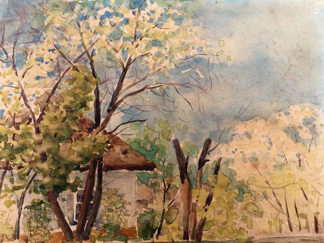 Watercolor painting Native home Tsyupka Ivan Kirillovich - 7