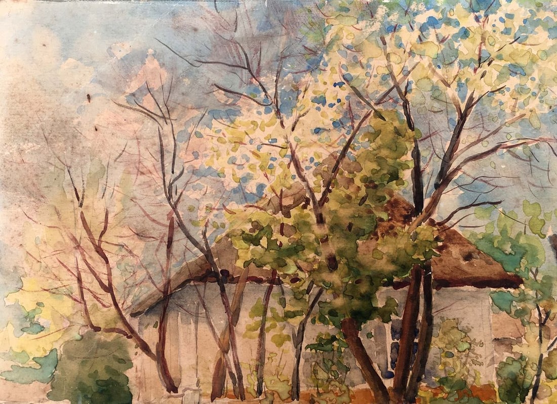 Watercolor painting Native home Tsyupka Ivan Kirillovich - 8