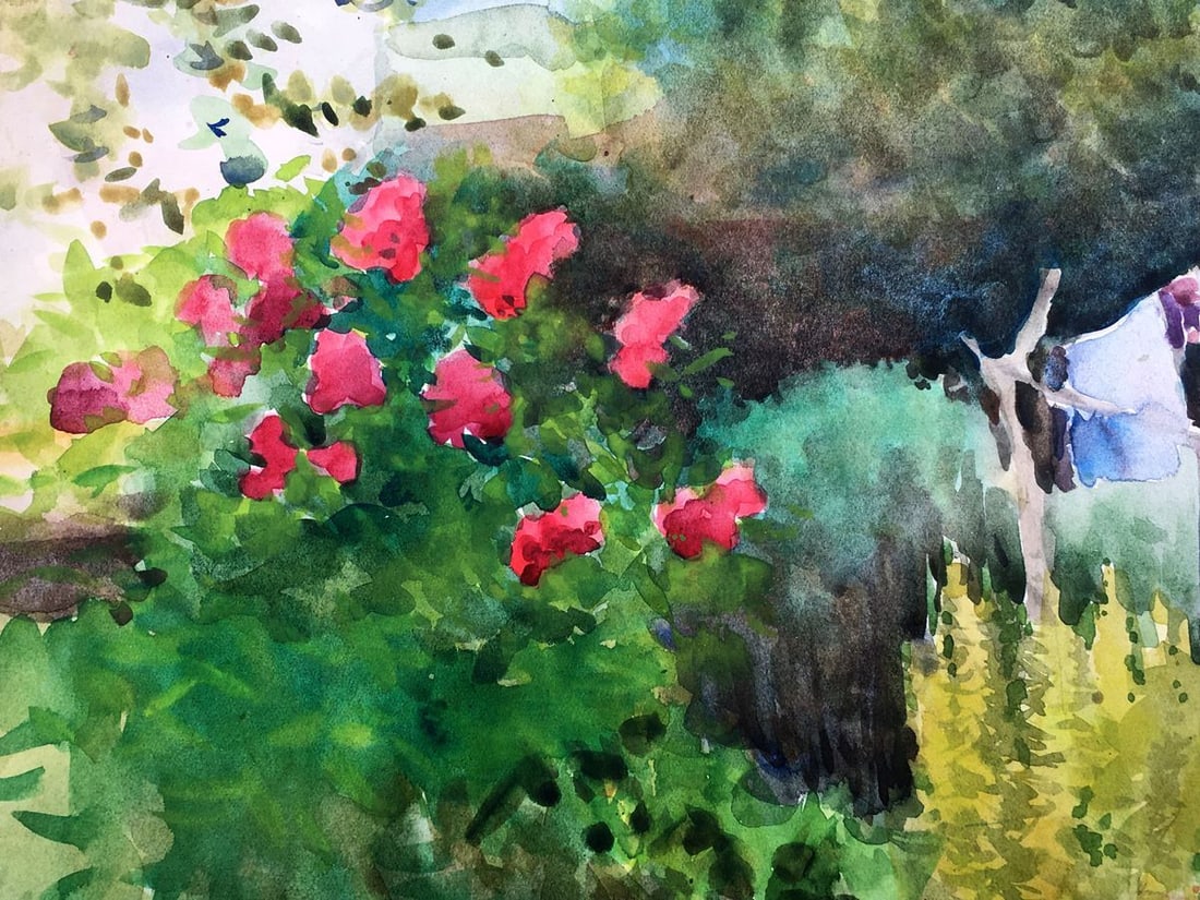 Watercolor painting In the garden Tsyupka Ivan Kirillovich - 6